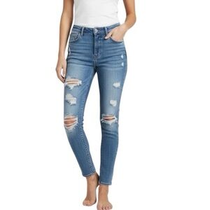 American Eagle Curvy Highest Rise Jegging Jeans Distressed Size 12 W31 NWT